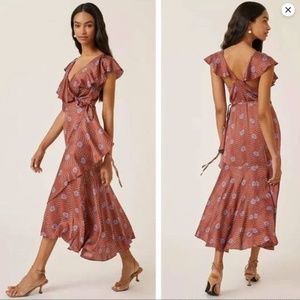 NWT ANTHROPOLOGIE RUFFLE SLEEVE MAXI DRESS